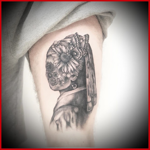 Explore sticker sleeve tattoo ideas, creative tattoo ideas in Lewes, available at Ancient Art Tattoo & Piercing Studio