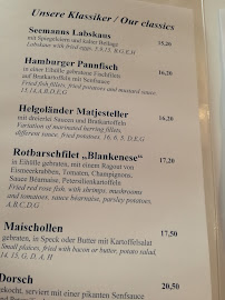 Alt Helgoländer Fischerstube à Hamburg menu