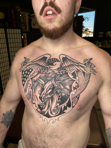 Explore 90s tattoo ideas, creative tattoo ideas in Tulsa, available at Dire Wolf Tattoo