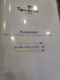 Restaurant caribéen Tapas des îles à Paris (la carte)