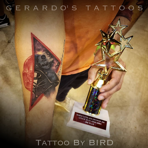 Explore space tattoos ideas, creative tattoo ideas in Houston, available at Gerardos Tattoos