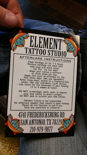 Tattoo Shop «Element Tattoo Studio», reviews and photos, 4741 Fredericksburg Rd, San Antonio, TX 78229, USA