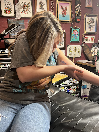 Explore thigh piece tattoo ideas, creative tattoo ideas in San Diego, available at Sideshow Tattoo and Piercing