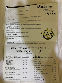 Menu du Pizzeria La Rosa à Messina