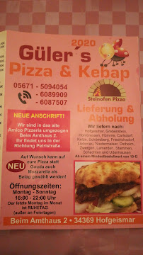 Güler's Pizza & Kebab à Hofgeismar menu