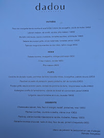 Carte du DADOU Restaurant à Paris
