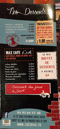 Chez Max à Valbonne menu