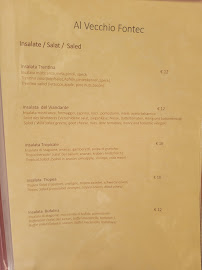 Menu du Al Veccio Fontec à Limone sul Garda