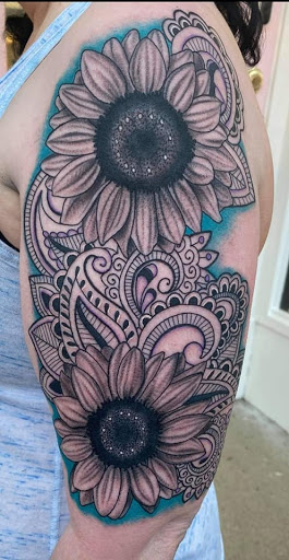 Explore weed leaf tattoo ideas, creative tattoo ideas in Lancaster, available at MermGoddess Tattoo Studio & Gallery