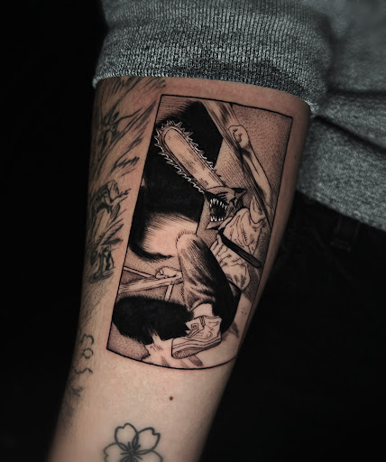 Explore pool tattoo ideas, creative tattoo ideas in Corona, available at Crop Circles Tattoo Studio