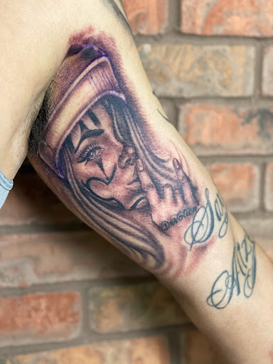 Explore name tattoo ideas for females, creative tattoo ideas in Houston, available at The Dark Anchor