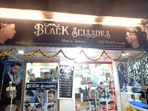 Black scissors salon