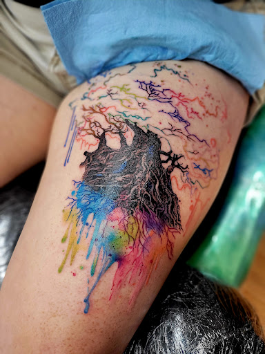 Explore father and daughter tattoos ideas, creative tattoo ideas in Benton, available at Spectrum Tattoo