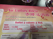 Au Lotus Bleu à Aire-sur-la-Lys menu