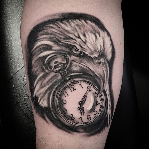 Explore paintbrush tattoo ideas, creative tattoo ideas in Midlothian, available at Rivermore Tattoo