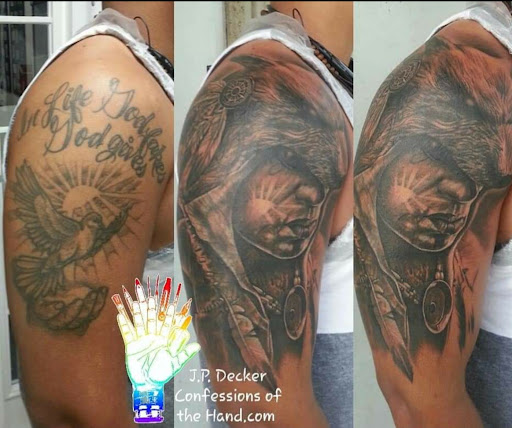 Explore name design tattoo ideas, creative tattoo ideas in Saint Cloud, available at Confessions of the Hand Tattoo and Fine Art Gallery