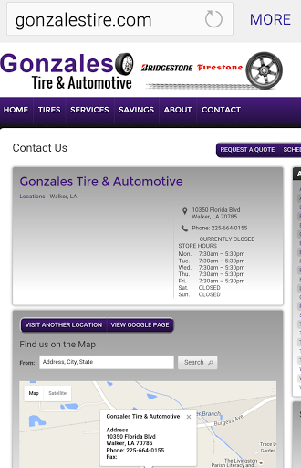 Tire Shop «Gonzales Tire & Automotive», reviews and photos, 10350 Florida Blvd, Walker, LA 70785, USA