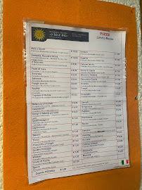 Menu / carte de O'Sole Mio à Brescia