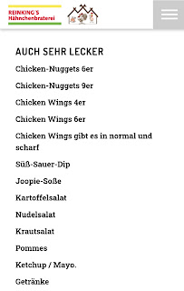 Menu du Petra Reinking Hähnchenbraterei GmbH à Wagenfeld