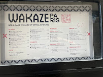 WAKAZE PARIS à Paris menu