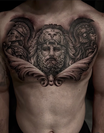 Explore hellscape sleeve tattoo ideas, creative tattoo ideas in Southfield, available at Enki Tattoo