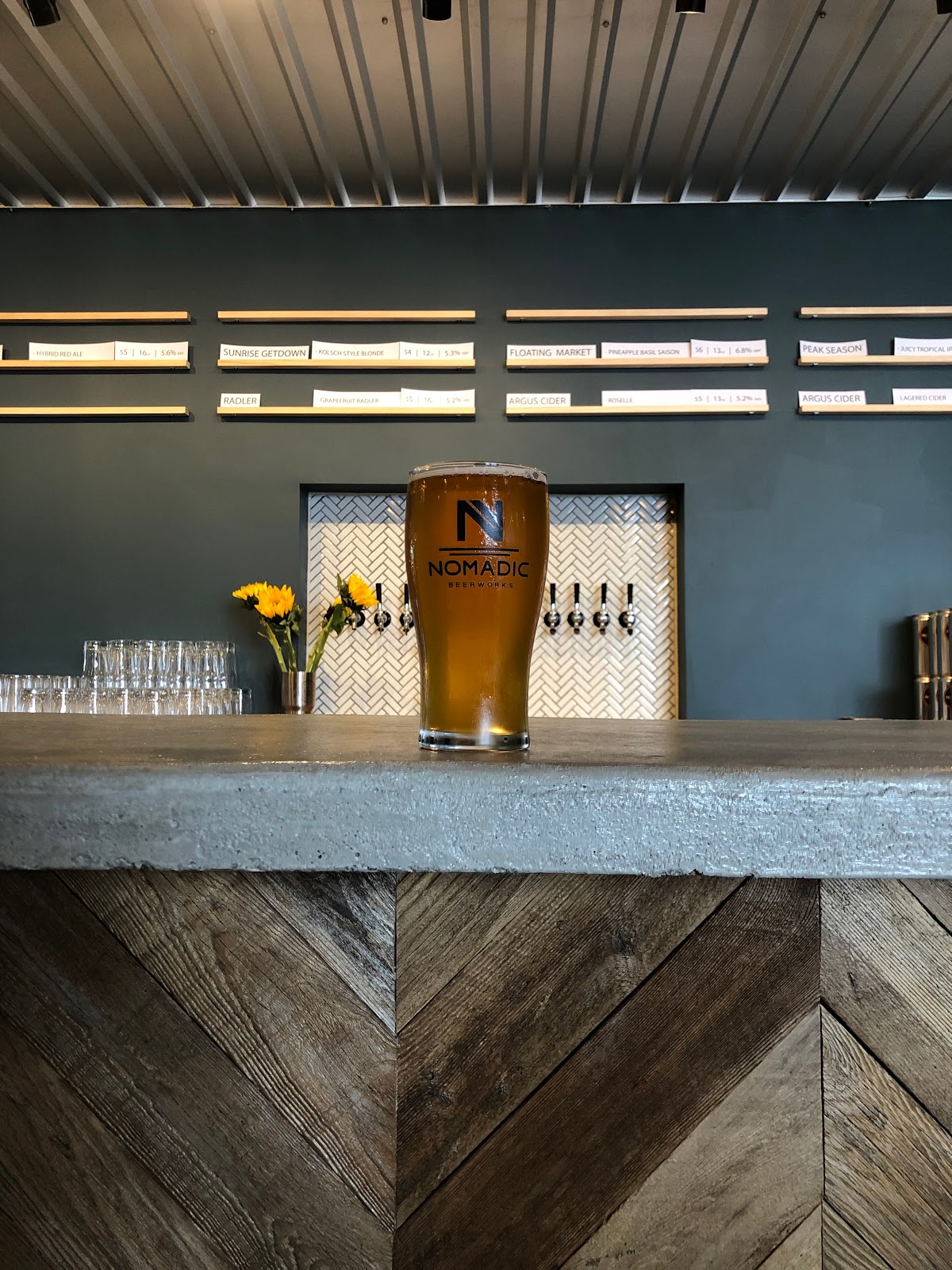 Beer poured into a glass