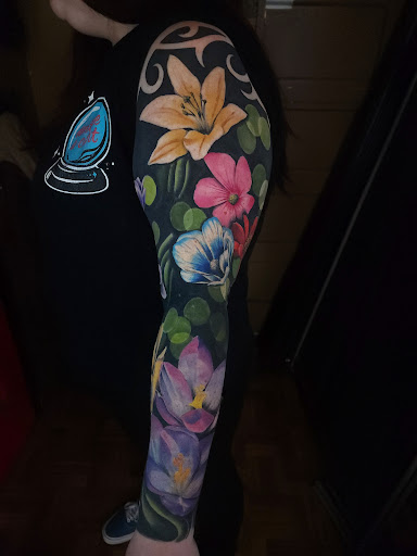 Explore portrait sleeve tattoo ideas, creative tattoo ideas in Modesto, available at Troy martin tattoos
