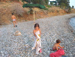 Foto di Camping Ayannis Itea Beach circondato da montagne