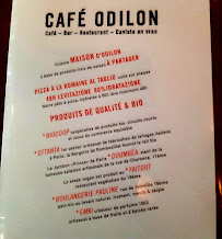 Menu du Café Odilon à Paris