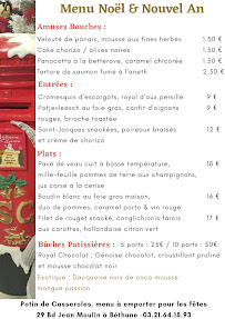 Menu du Potin de Casseroles à Béthune