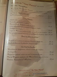 Restaurant Au Vieux Pressoir à Brignoles (le menu)
