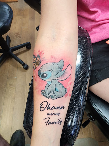 Explore upper arm men tattoo ideas, creative tattoo ideas in Joppa, available at Iron Lotus Tattoo
