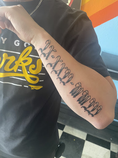 Explore upper thigh tattoo ideas, creative tattoo ideas in Seaside, available at Lucky Dog Tattoo