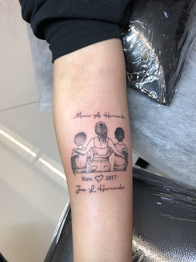 Explore simple elephant tattoo ideas, creative tattoo ideas in Orange, available at Baron Art Tattoo