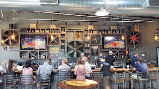 A row of beer taps