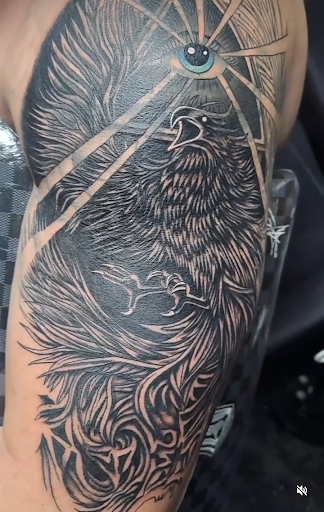 Explore saturn tattoo ideas, creative tattoo ideas in Greenville, available at Bomb Ink