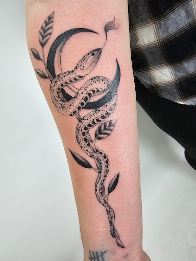 Explore courage the cowardly dog tattoo ideas, creative tattoo ideas in Kearney, available at Bread N Butter Tattoo