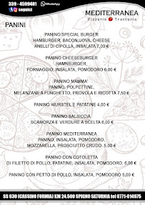 Carte du MEDITERRANEA PIZZERIA TRATTORIA à Spigno Saturnia