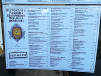 Pizzeria Edelweiss à Auronzo di Cadore menu