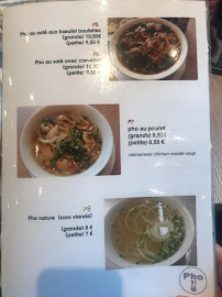 Pho21 à Paris menu
