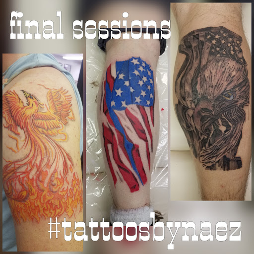 Explore viking sleeve tattoo ideas, creative tattoo ideas in Macomb, available at Naez Ink