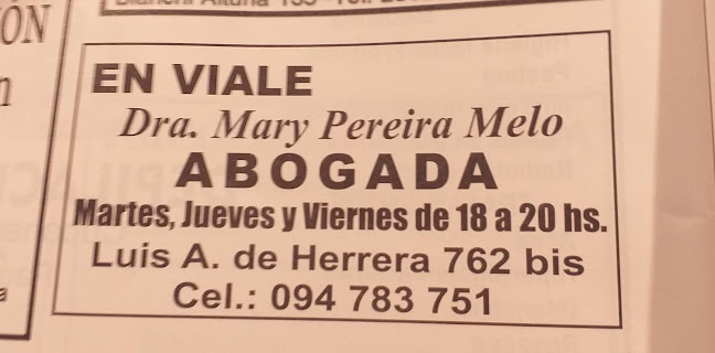 Opiniones de ABOGADA Dra. Mary Pereira Melo en Montevideo - Abogado
