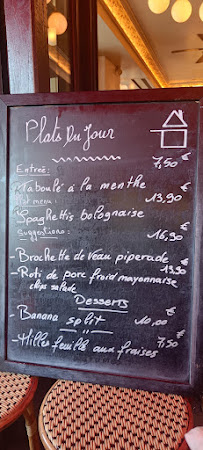 Au Vieux Châtelet à Paris menu