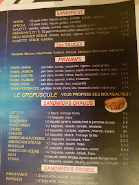 Pizzeria Le Crepuscule à Montchanin (le menu)
