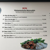 Restaurant vietnamien PHO NGUYEN à Solingen (le menu)