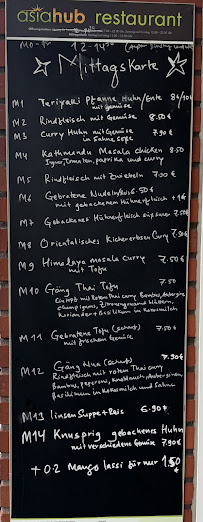 Menu du Asiahub à Havixbeck