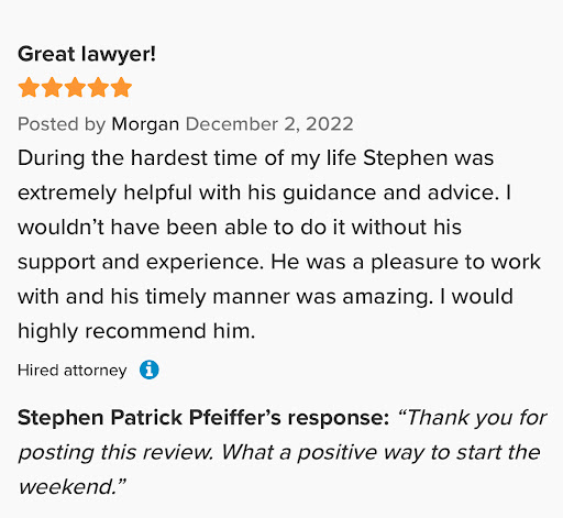 Criminal Justice Attorney «Stephen P. Pfeiffer», reviews and photos