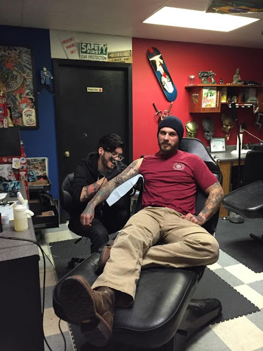 Explore cloud sleeve tattoo ideas, creative tattoo ideas in Rockford, available at Euro Tattoo