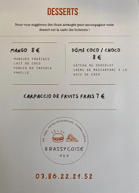 Menu / carte de La Brassycoise M&M à Brassy