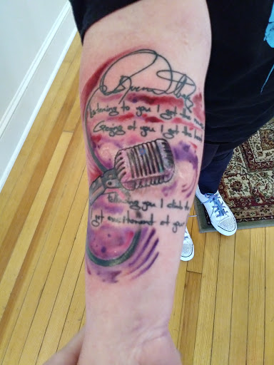 Explore unalome tattoo ideas, creative tattoo ideas in Victor, available at Rite of Passage Tattoo Inc